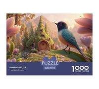A Colorful Bird Perched on The Edge 1000 Pezzi Carta Ecologica Puzzle Pastel Blue Bird Immagini Vibranti Gioco Creativo Puzzle Decorazioni Per La Casa 70x50cm/1000pcs