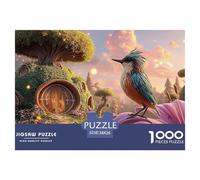 A Colorful Bird Perched on The Edge 1000 Pezzi Carta Premium Puzzle Urban Hobbit Village Meditativo Jigsaw Educativo Arredo Per Bambini 38x26cm/1000pcs
