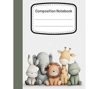 A Composition Book: Cute Cartoon Animals Illustration | College Ruled For School Notes, Daily Thoughts, and Creative Scribbles | 110 Pages 7.5" X 9.25"