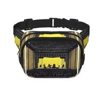 A Concert Night - Marsupio quadrato a doppio strato con cinghia regolabile per attività all'aperto, nero, taglia unica, Nero , Taglia unica