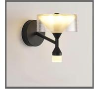a contemporanea Soggiorno Interno Camera Letto Lampada da Comodino corridoio Parete Moderno (Nero)