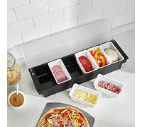 A Contenitore di condimento raffreddato al ghiaccio che serve contenitore refrigerati a 6-compartment vassoi con distributore di ingredienti in plastica del coperchio Dispenser riutilizzabile per cond
