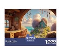 A Cozy Bedroom 1000 Pcs Cartone Robusto Puzzle Oceanfront Fairy House Sfida Unica Gioco Creativo Puzzle Per Bambini 38x26cm/1000pcs