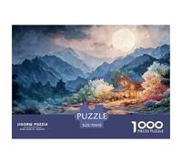 A Cozy Cabin in The Mountains 1000 Pezzi Cartone Robusto Puzzle Cabin in The Mountains Sfida Unica Gioco Creativo Puzzle Decorazioni Per La Casa 70x50cm/1000pcs