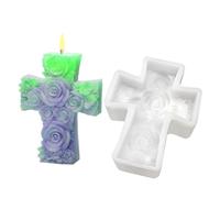 A Croce Per Resina Epossidica | Stampo Religioso Gesù Rosa 3D | In Silicone Per Aromaterapia - Per Candele Natalizie Artigianato Fai Da Te Arte Decorazione Con Argilla Gesso Sapone