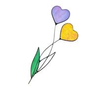 a cuore in metallo colorato - Segnale decorativo di fiori d'amore, inserto da giardino verniciato resistente alla corrosione, scultura all'aperto impermeabile |