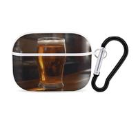 A Cup of Beer - Custodia protettiva antiurto per Airpods Pro di seconda generazione, con moschettone, anti-caduta, colore: bianco