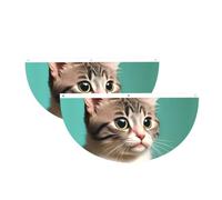 A curioso gatto semicerchio bandierine da appendere all'aperto | 2 striscioni impermeabili a 3 occhielli per portico, recinzione e balcone. Eventi patriottici della Giornata