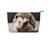A Curious Cat - Borsa cosmetica portatile di grande capacità, in velluto a coste, con cerniera, borsa da viaggio, Simpatico riccio, Taglia unica
