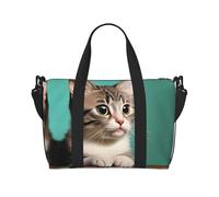 A Curious Cat - Borsone da viaggio leggero, da portare con sé, per uomini e donne, impermeabile, ideale per la notte in palestra
