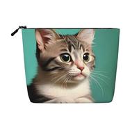 A Curious Cat Versatile Fake Hemp Makeup Bag - Organizer da viaggio per articoli da toeletta, perfetto per l'uso quotidiano, viaggi di lavoro e molto altro ancora., Nero , Taglia unica