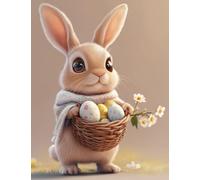 A Cute Bunny-Rabbit Easter Egg College Ruled Notebook: 110 pages, 7.44x9.69 Inches. Softcover notebook college ruled, lined notebook for school, office notebook, kids etc