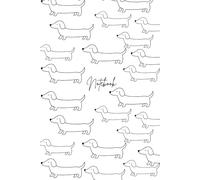 A Dachshund Day composition notebook: College ruled lined Notebook, 100 pages, 6x9 inches, cute dachshund sketch for dog lovers
