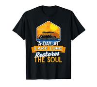 A Day At Lake Lure Restores The Soul Camping Sayings Camper Maglietta