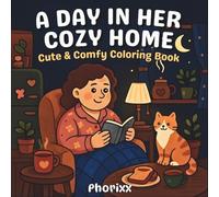 A Day In Her Cozy Home: Cute and Comfy Designs with Relaxing Holiday Scenes and Black Background Pages for Adults and Teens