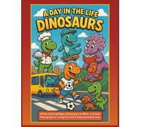 A Day in the Life Dinosaurs: 50 Fun Coloring Pages of Dinosaurs at Work, in School, Playing Sports, Living City Life & Enjoying Family Time