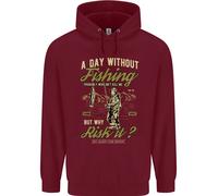 A Day Without Pesca Divertente Pescatore Bambini Felpa con Cappuccio