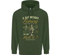 A Day Without Pesca Divertente Pescatore Bambini Felpa con Cappuccio