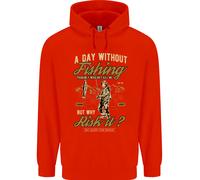 A Day Without Pesca Divertente Pescatore Bambini Felpa con Cappuccio