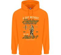 A Day Without Pesca Divertente Pescatore Bambini Felpa con Cappuccio