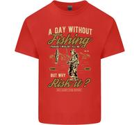 A Day Without Pesca Divertente Pescatore Uomo Cotone T-Shirt