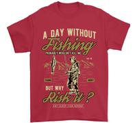 A Day Without Pesca Divertente Pescatore Uomo T-Shirt 100% Cotone
