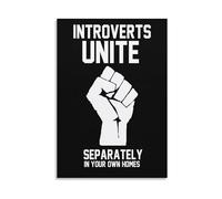 A Declaration for Introverts - “Unite Separately at Home” Photographic Art, Cozy and Witty Wall Decor for Apartment, Kitchen, Bar (Unframed,12x18inch(30x45cm))