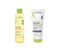 A-Derma - Ex Omega Control Duo Olio Lavante + Crema Notte Confezione 200 Ml