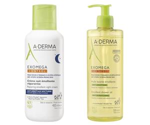 A-Derma Exomega Control Crema notte emolliente ristrutturante + Olio L