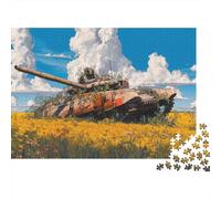 A Destroyed Russian T-80U Tank Puzzle 1000 Pezzi Tank Puzzle Legno Premium Facile Da Comporre Per Adulti Idea Regalo Art Collection Giochi Rilassamento E Intelligence Challenge 1000pcs (75x50cm)