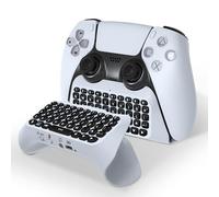 A-DIGISHUO Tastiera wireless per controller P S Five | Chatpad Bluetooth staccabile con supporto per chat vocale, ricaricabile e portatile per Play Station Five Gaming (bianco)