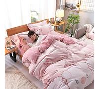 a Dimensione Copertine Piumino Doppia Bianca Inverno copripiumini Copertura per Trapunta Biancheria da Letto Set di Flanella Calda Morbida Spessa re gemello (b King)