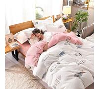 a Dimensione Copertine Piumino Doppia Bianca Inverno copripiumini Copertura Trapunta Set di Biancheria da Letto Morbida Twin kin in Flanella Calda (Una Regina)