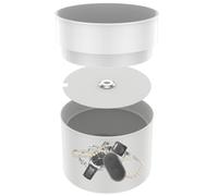 A Diversione della vaso di fiori Safe a 2 strati vaso di fiori segreti con sacchetto di denaro e blocca decorativo segreto nascosto Safe Metal Secret Flore(B Modello bianco)