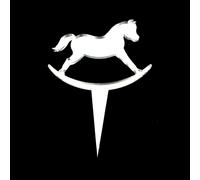 A Dondolo Cavallo Torta E Cupcake Topper, Molti Colori Taglie, Aereo O Incisione