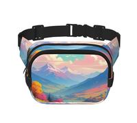 a doppio strato per uomo e donna, cintura da corsa impermeabile regolabile, multifunzionale con stampa colorata del mondo per viaggi, escursioni, fitness