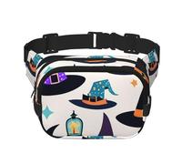 a doppio strato per uomo e donna, cintura da corsa impermeabile regolabile, multifunzionale con stampa a cappello da strega per viaggi, escursioni, fitness