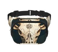 a doppio strato per uomo e donna, cintura da corsa impermeabile regolabile, multifunzionale con stampa tribale del teschio di per viaggi, escursioni, fitness