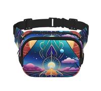 a doppio strato per uomo e donna, cintura da corsa impermeabile regolabile, multifunzionale con stampa Cosmic Harmony per viaggi, escursioni, fitness