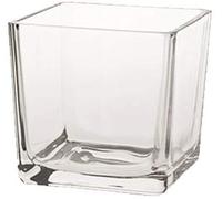 A e D Centrotavola Vaso Vetro Trasparente cubo Ampolla biscottiera per confettata caramellata Porta Confetti (6 x 6 m H6cm)