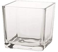 A e D Centrotavola Vaso vetro trasparente cubo Ampolla biscottiera per confettata caramellata porta confetti (8x8cm H8cm)