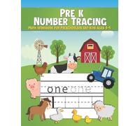 A E Math Prints Pre k Number Tracing Math Workbook For Preschoolers (Tascabile)