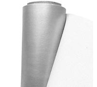 A-Express Finta Pelle Tessuto Similpelle Vinile Impermeabile Tessuto di cuoio Materiale Abbigliamento Sartoria - Argento Mezzo Metro (50cm x 140cm)