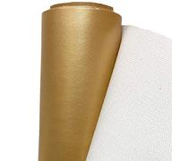 A-Express Finta Pelle Tessuto Similpelle Vinile Impermeabile Tessuto di cuoio Materiale Abbigliamento Sartoria - Oro 1 Metro (100cm x 140cm)