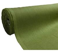 A-Express Naturale Puro 100% Tessuto di lino Materiale morbido Sartoria Moda Borsa di lino 140cm larghezza - 2 Metri 200cm x 140cm Verde scuro