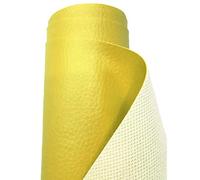 A-Express Strutturato Tessuto Ecopelle Materiale Granulato Morbida Finta pelle Vinile Materiale - Giallo Mezzo Metro (50cm x 140cm)