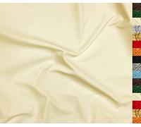 A-Express Tessuto in Morbida Ecopelle Spandex Elastico Finta Pelle Materiale Aspetto Opaco Vinile Similpelle 140cm 55" Larghezza 230 gsm Senso Unico Elastico Venduto al Metro - 200cm x 140cm Avorio