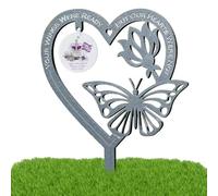 a farfalla per giardino | Paletto commemorativo da giardino - Picchetto commemorativo a forma di cuore - commemorativa della regina Elisabetta II, decorazione da giardino con farfalle