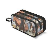 A Few Galloping Horses - Astuccio portapenne grande capacità per ragazzi e ragazze, astuccio a 3 scomparti, astuccio per studenti, cancelleria per scuola, ufficio, lavoro, Alcuni cavalli al galoppo,