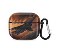 A Fighter Jet - Custodia rigida per auricolari Bluetooth, protezione completa, antiurto, supporto ricarica wireless con portachiavi, regalo personalizzato per AirPods 3